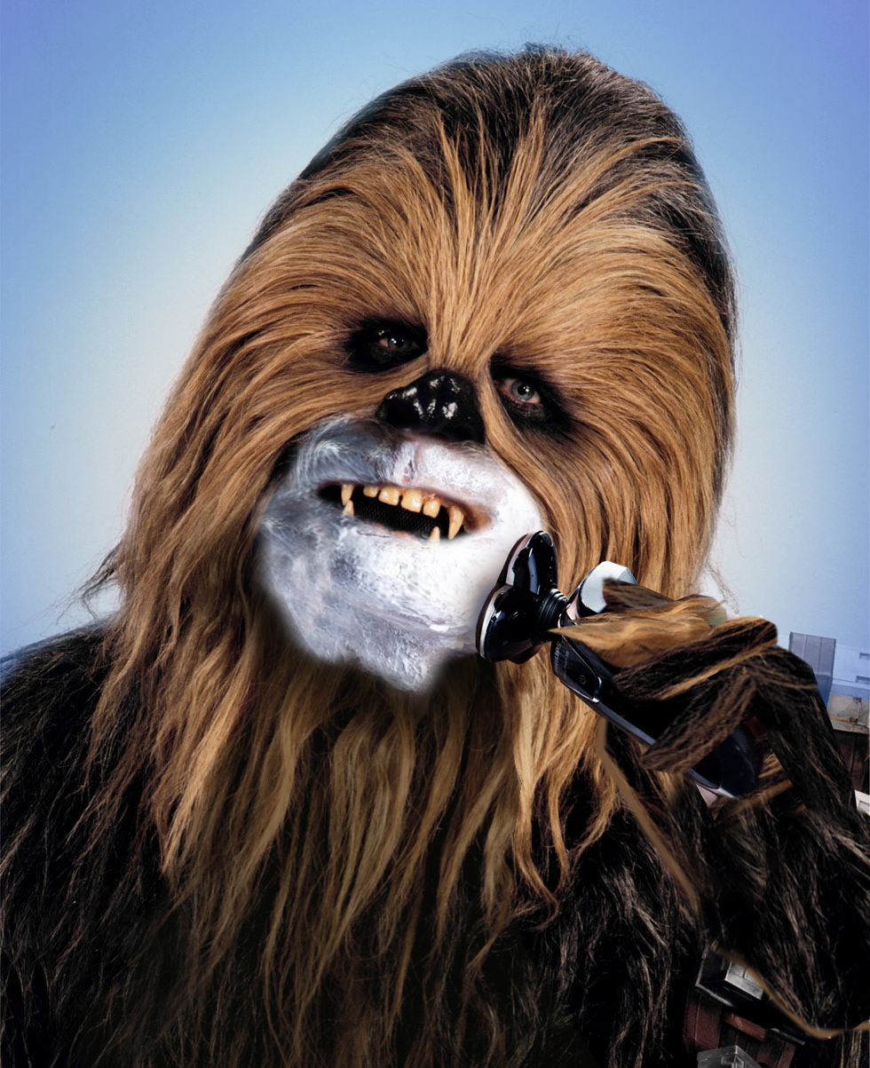 chewie  chewbacca stars wars Razor shave afeitar Afeitado Wookie