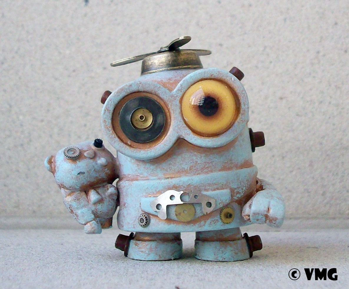 custom urban vinyl STEAMPUNK clockwork minions art toys