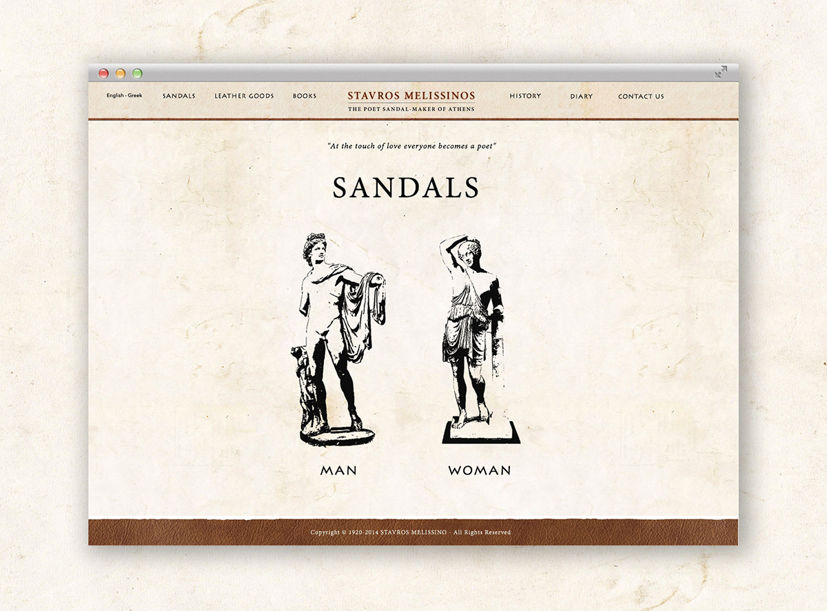 Greece Sandals Web brand leather hand made pratt Poetry  serif