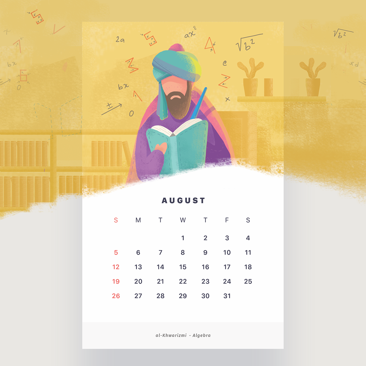 calendar print prints ILLUSTRATION  inventor calendar 2018 inventors Illustration Style dock table calendar