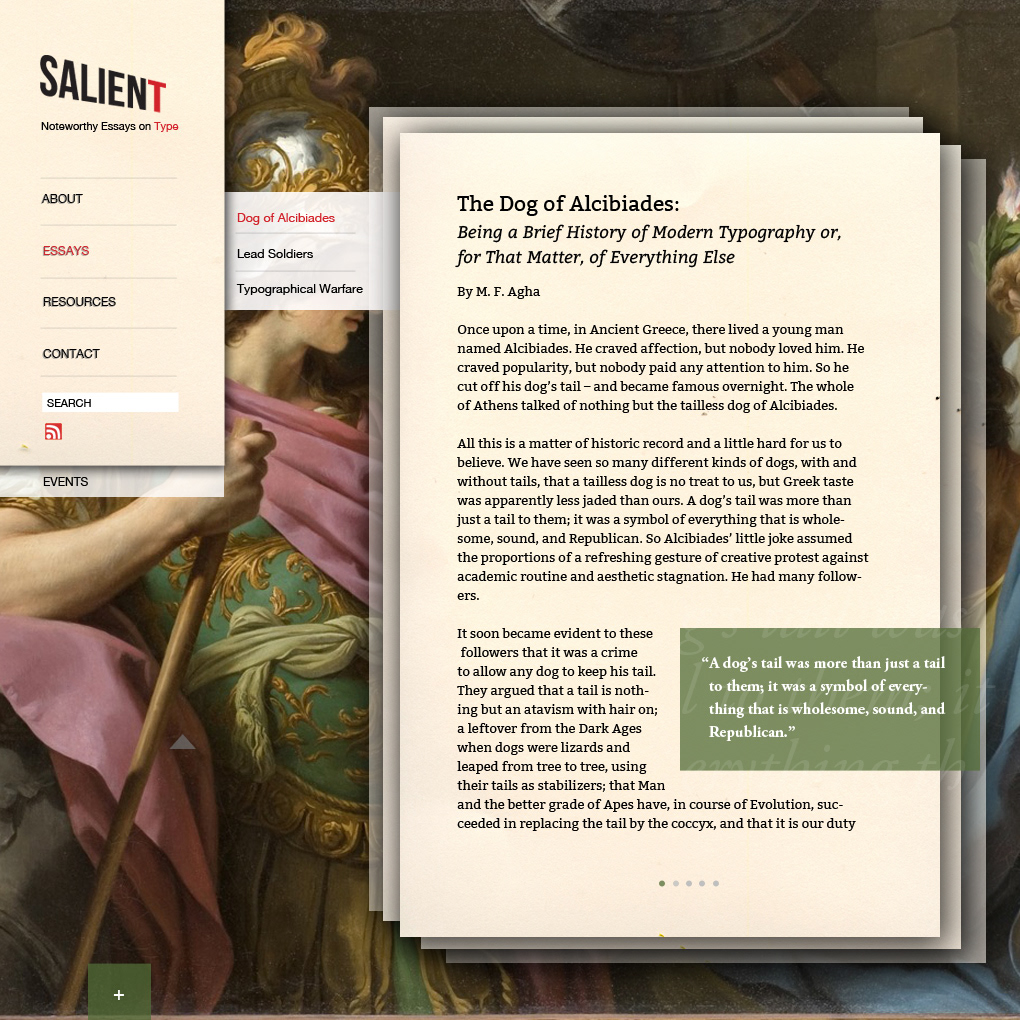 web prototype prototype digital Web Salient  web journal type lead soldiers texts on type design essays