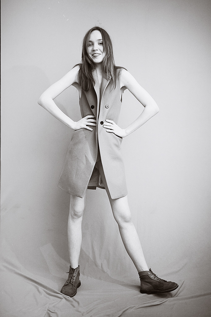 black and white smile Lady girl model model test emotions portrait