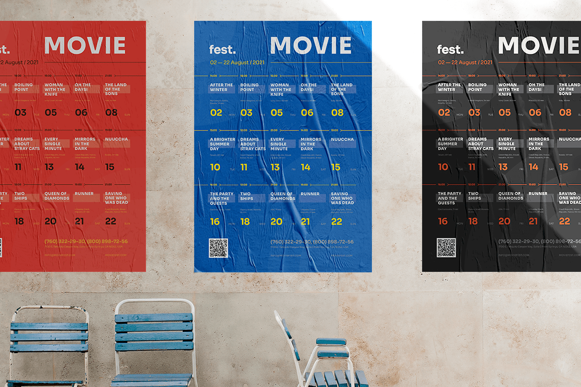 calendar Event festival Film   flyer movie planning poster schedule timeline