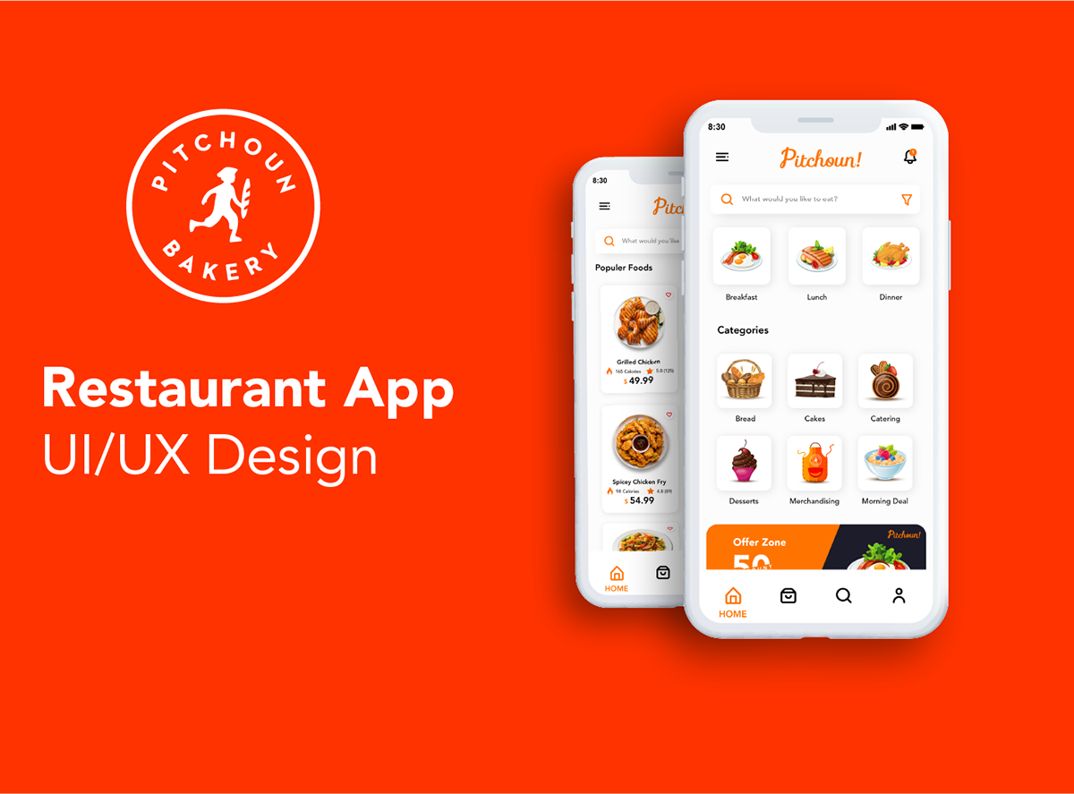 app ui colorfull ui food app Mobile app Mobile UI Resturant App UI ui design UI trend UI/UX Xd app