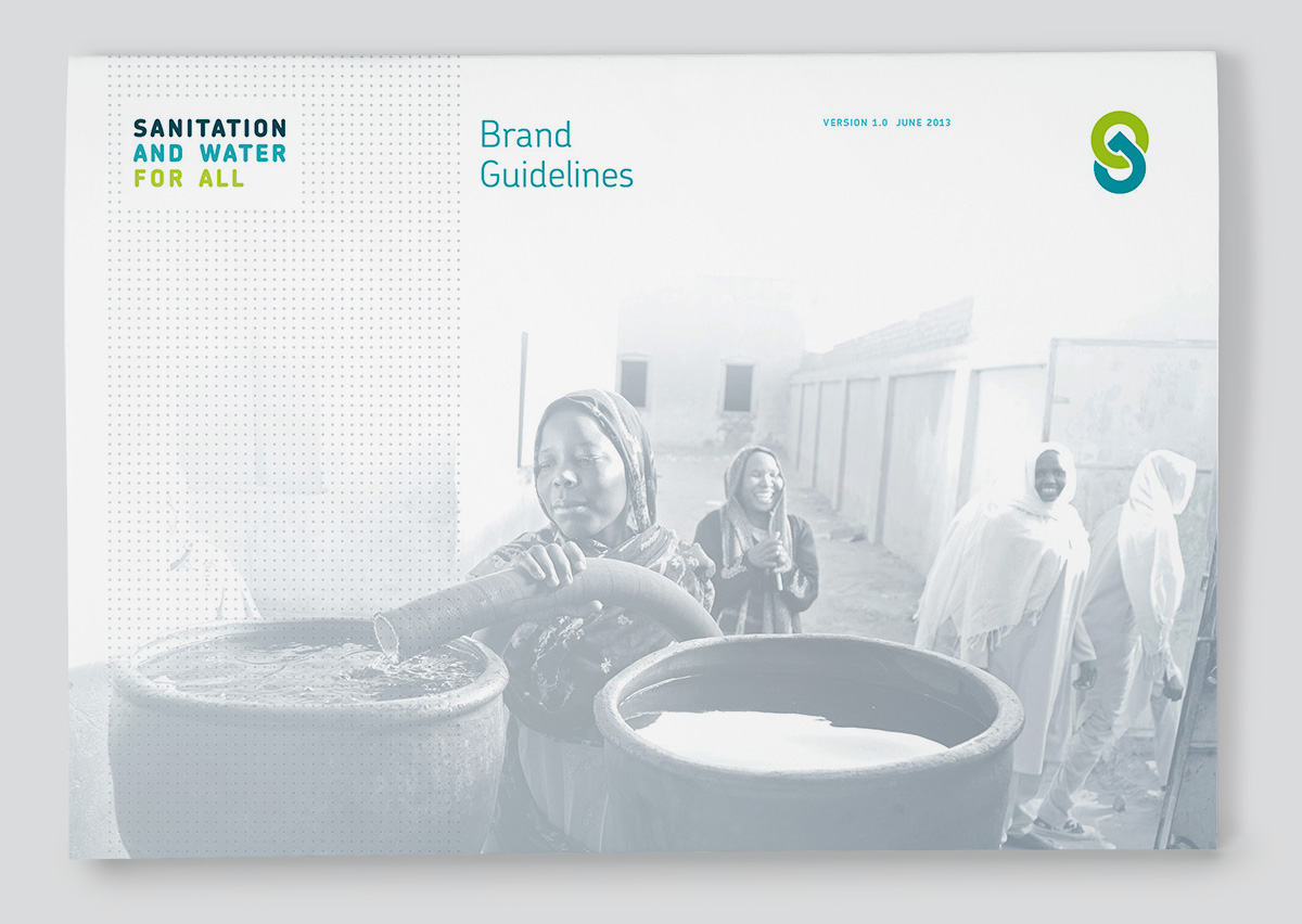 logo water sanitation grey teal  green non-profit NGO Corporate Identity graphic guidelines