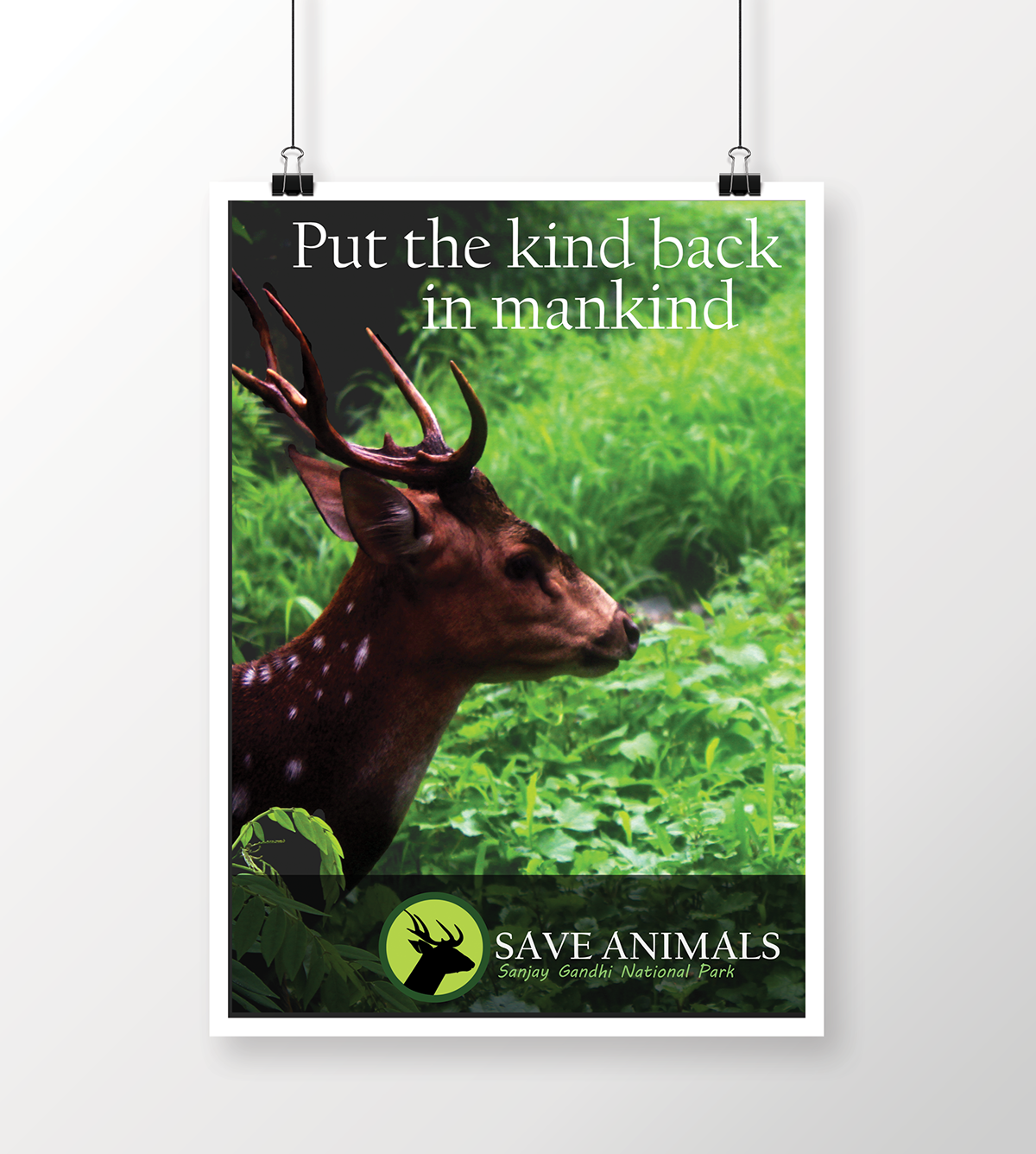 poster save animals deer Logo Design
