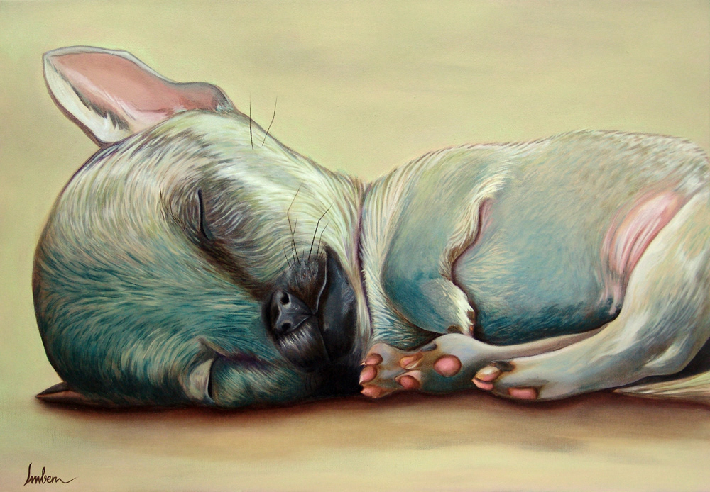 colour girl ethnical Thai dog woman surrealism popsurrealism oiloncanvas oil Paintings lowbrow canvas