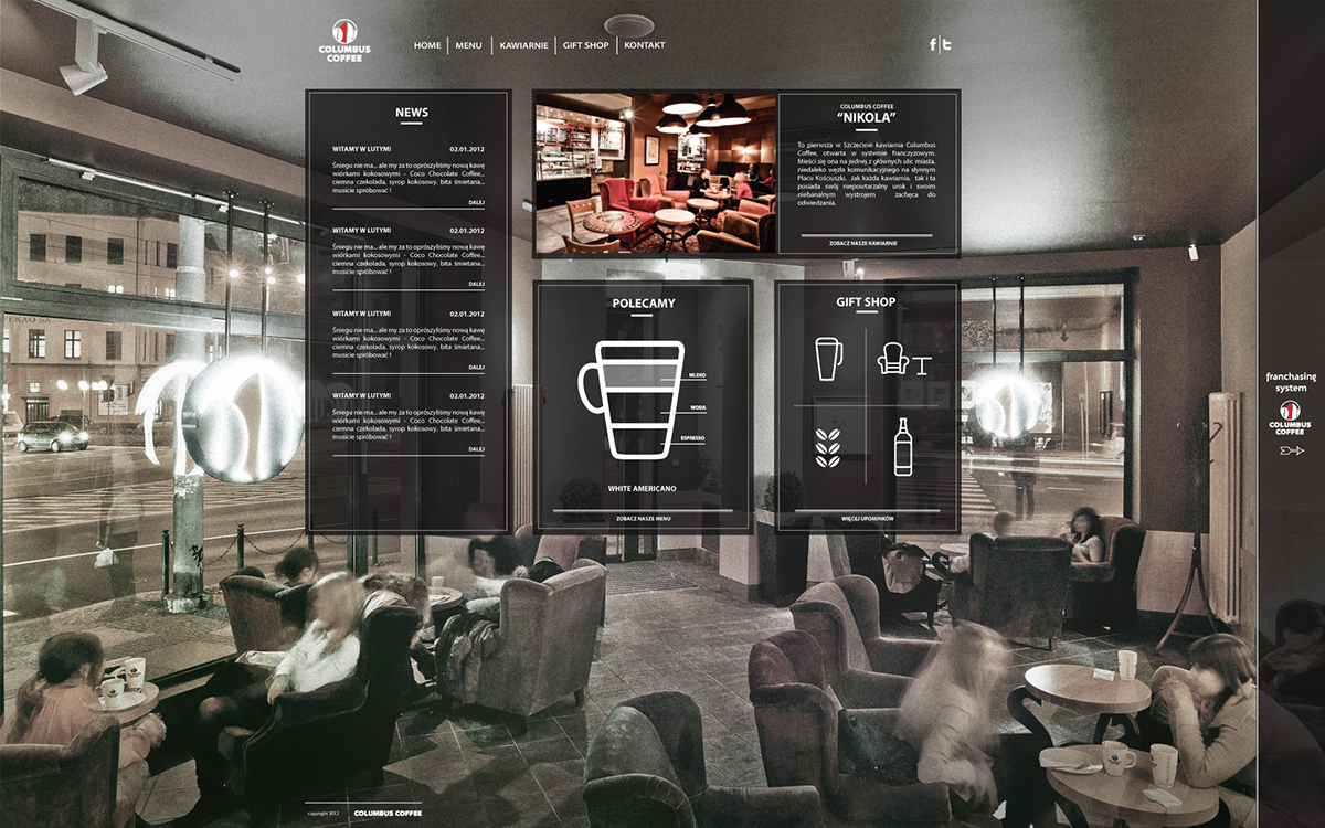 Coffee columbus Website www lew leszczynski design