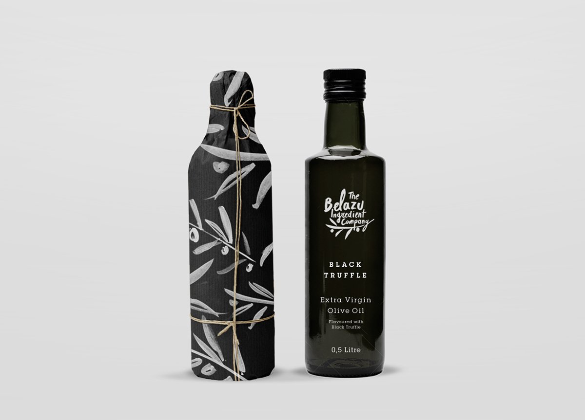 olive oil bottle paper logo brush