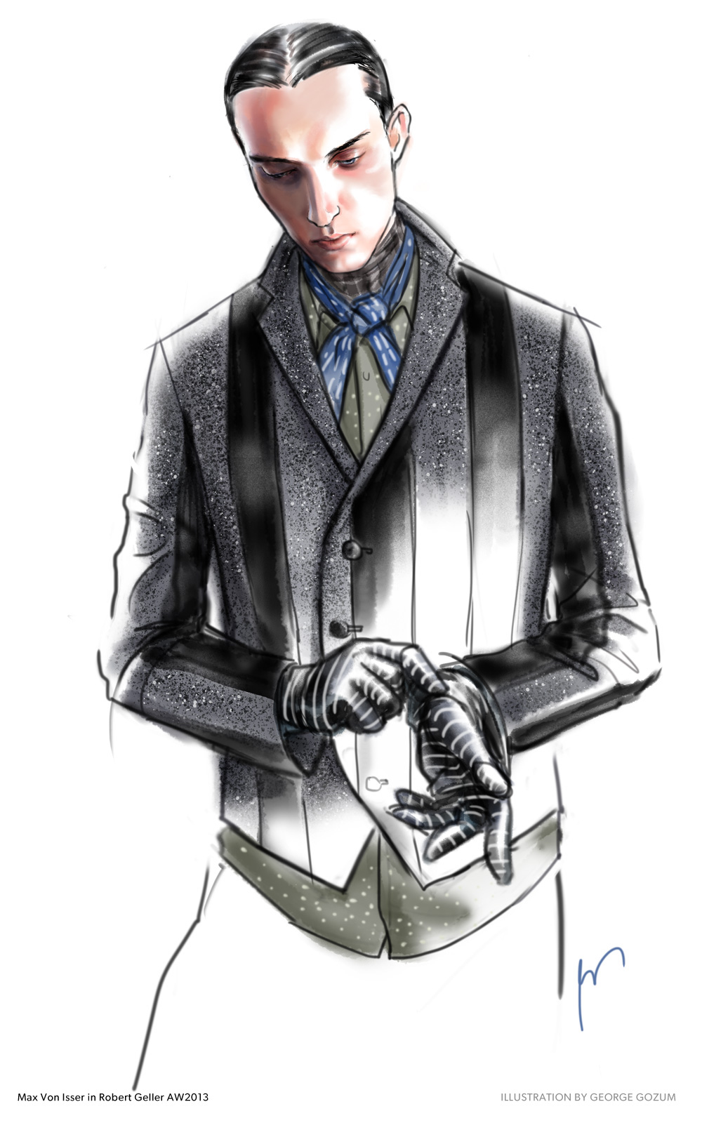 Adobe Portfolio fashion illustration digital male model Menswear digital illustration