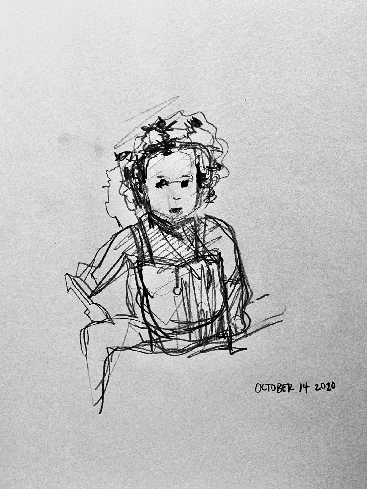 sketch toddler baby girls Drawing  pencil sketchbook human Human Body cute