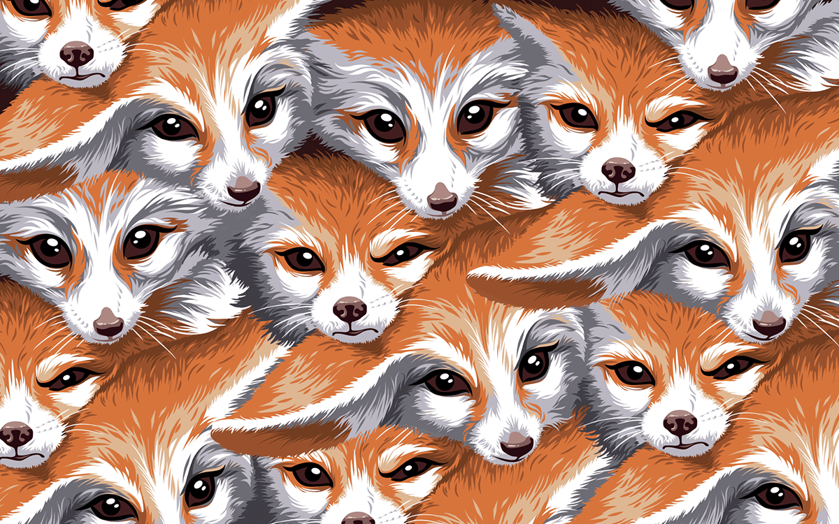 fennec illustrated FOX Mascot vector