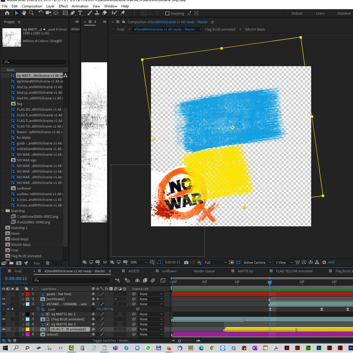 #StandWithUkraine aftereffect animation  gif ILLUSTRATION  Making-of MoGraph motiondesign photoshop process