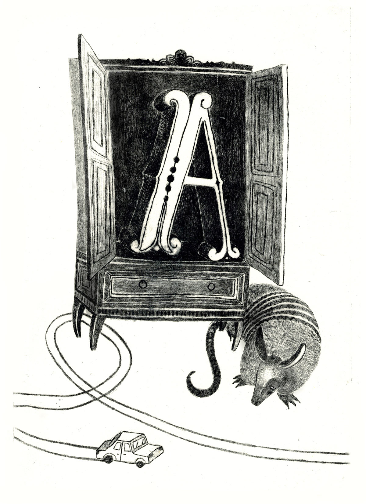 engraving ILLUSTRATION  abecedario Illustrator art artwork