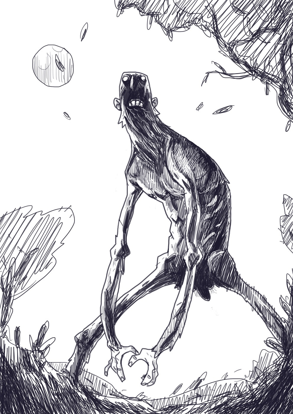 cryptid Bigfoot sketch mátranováki fanyűvő sasquatch bprd beast monster hungarian