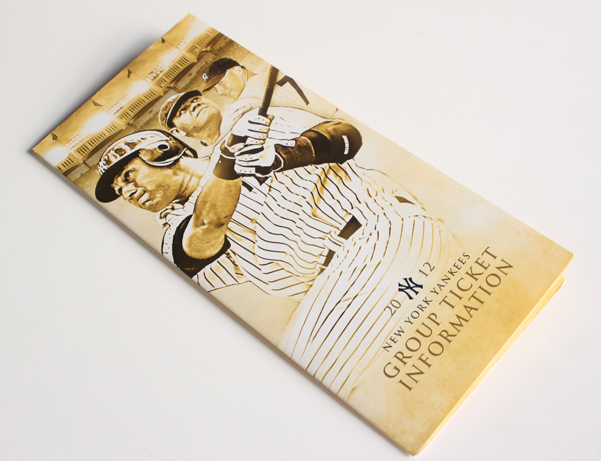 New York Yankees  sports  Legends  sepia  classic baseball tickets brochure history tradition