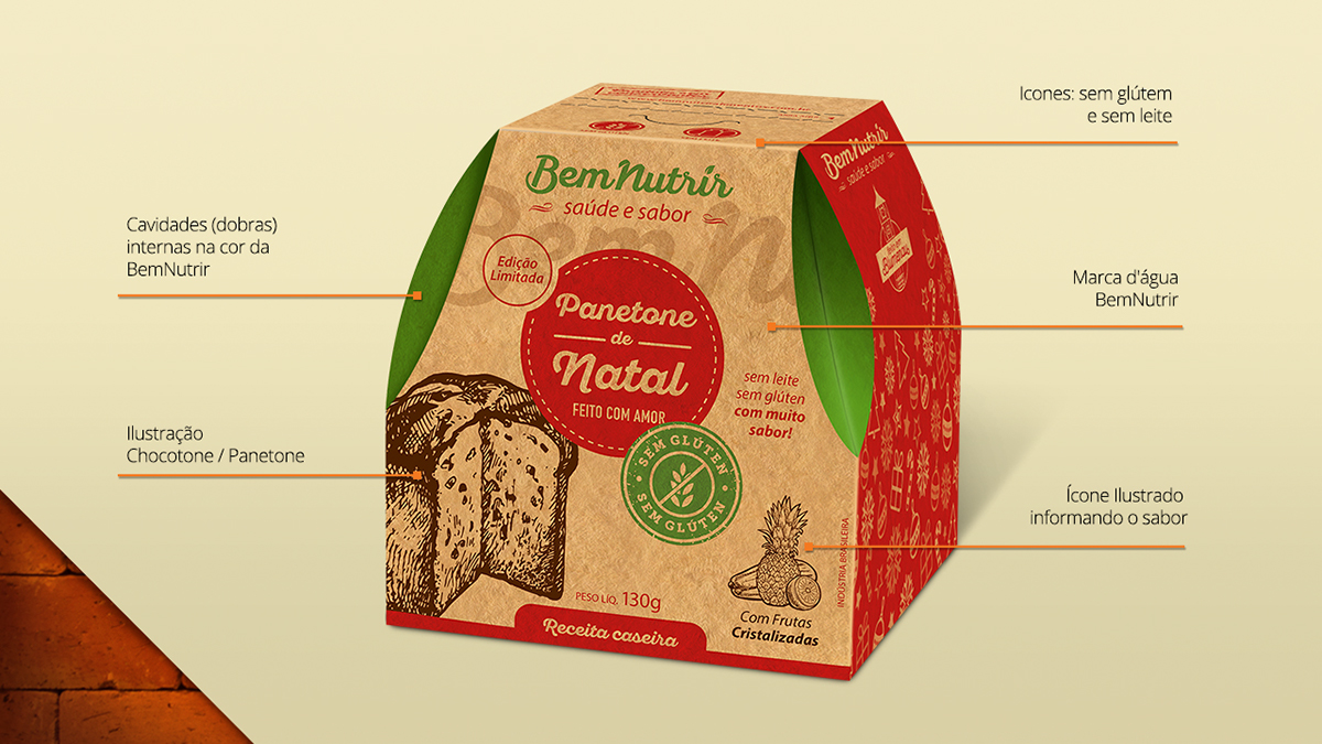 Christmas panetone Chocotone Packaging design