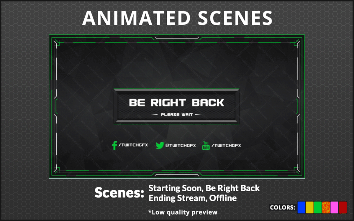 Green Twitch Animated Webcam Overlay Multi color on Behance