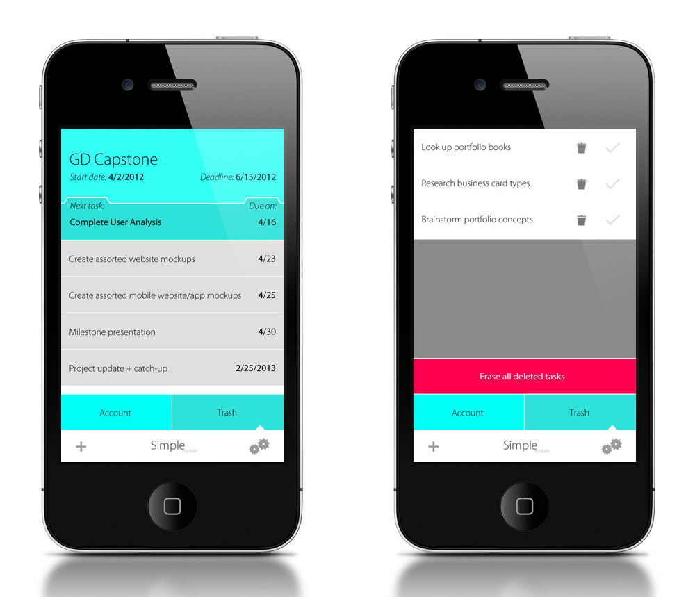 iphone  app  task management  Project Management colorful simple