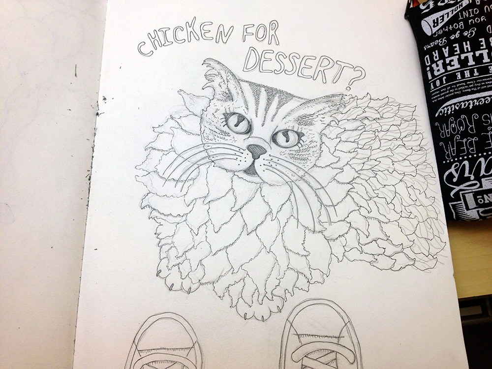 Cat dinner Dinnertime Hungry kitty vector Illustrator converse shoes feet eyes Eyelashes Fur