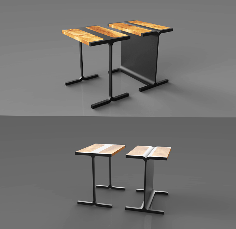 laser cut metal stool sit Stand seat furniture Interior design iron steel bar profile bench metallic