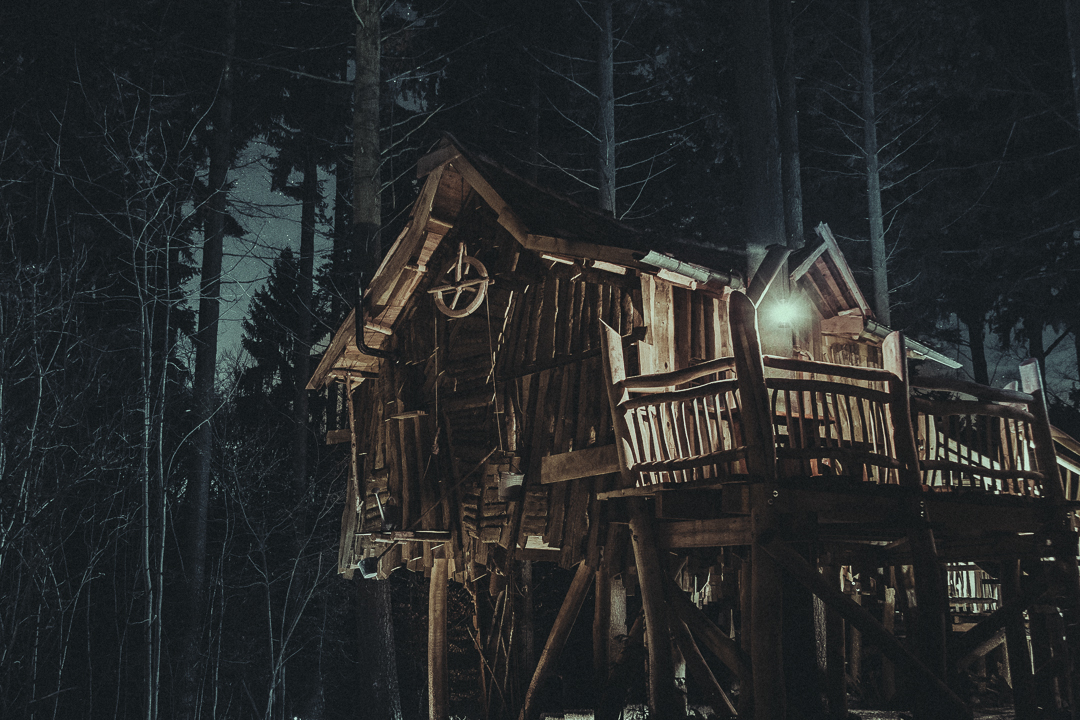 Travel mood fire mountains treehouses forest