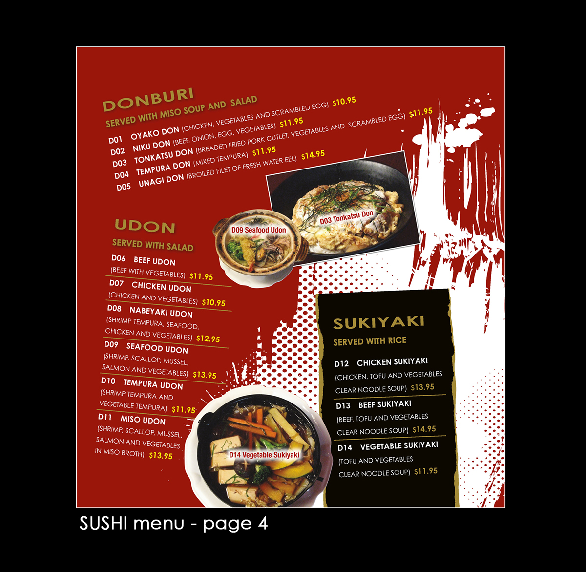 menu art restaurant seafood chinese togo menu logo typesetting creative cover back inside page front