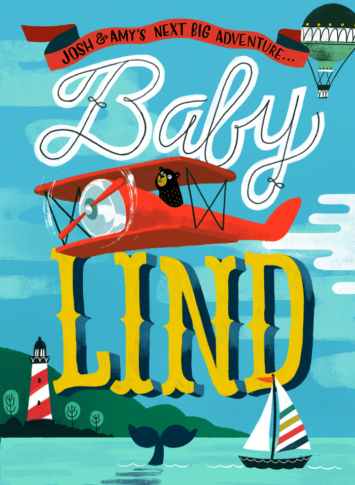Stationery invitations baby SHOWER boy baby boy adventure plane boat cute hot air balloon print
