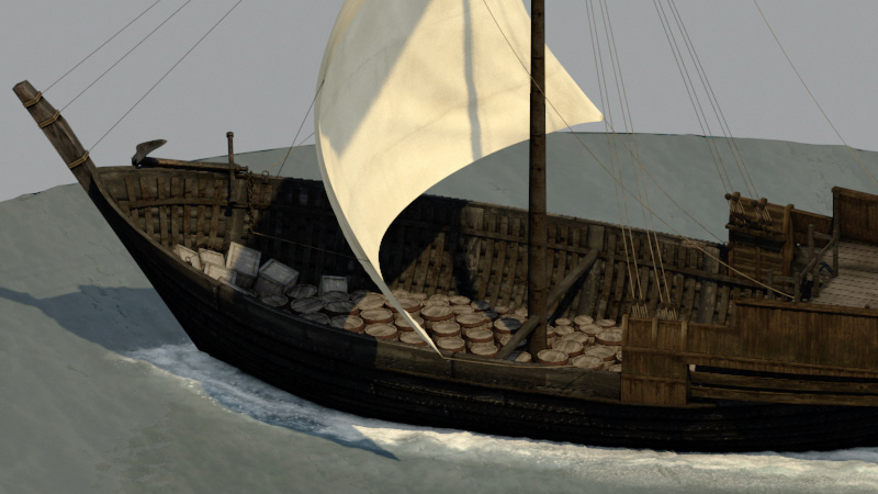 boat gate medieval 3D
