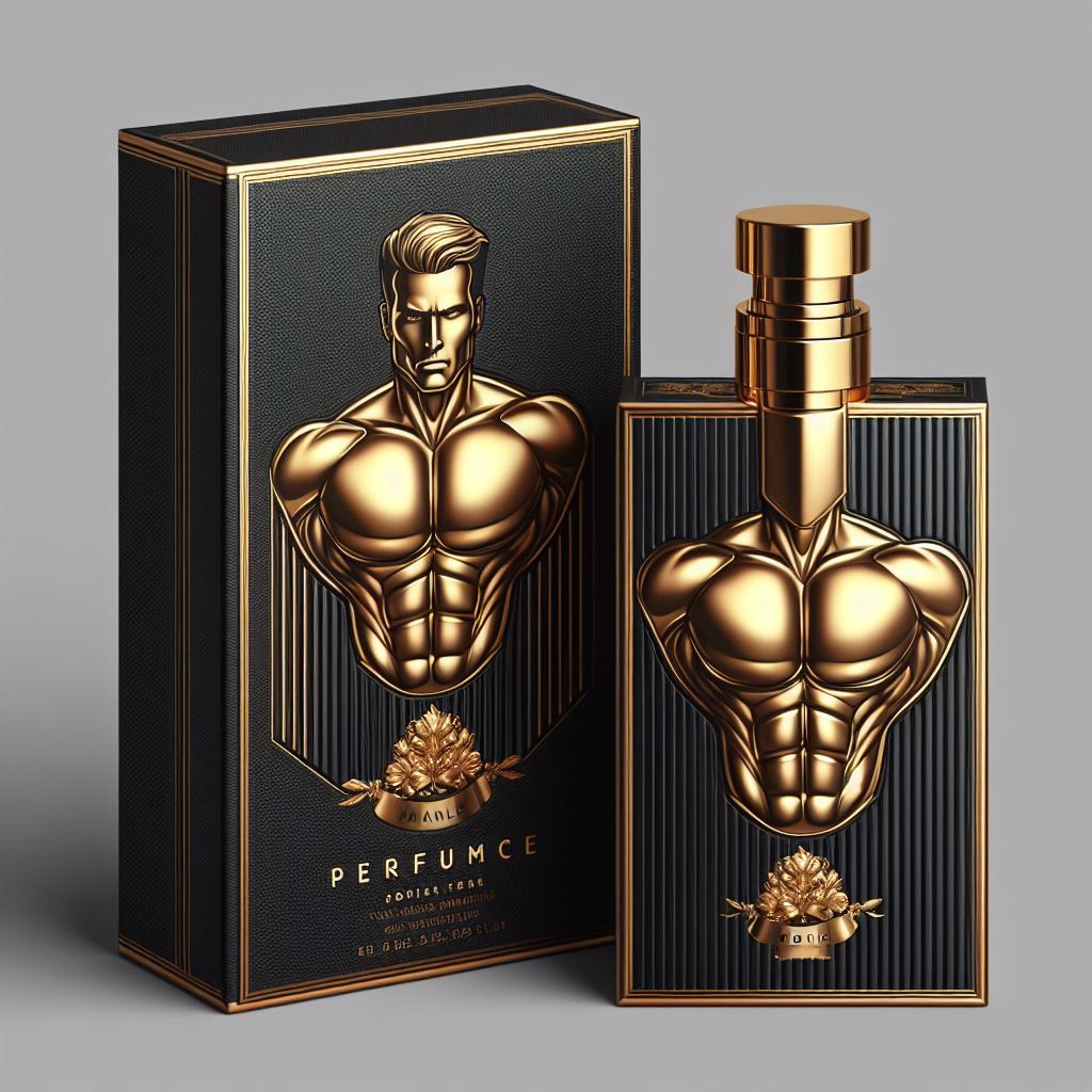 Packaging bottledesign perfume gold metalic