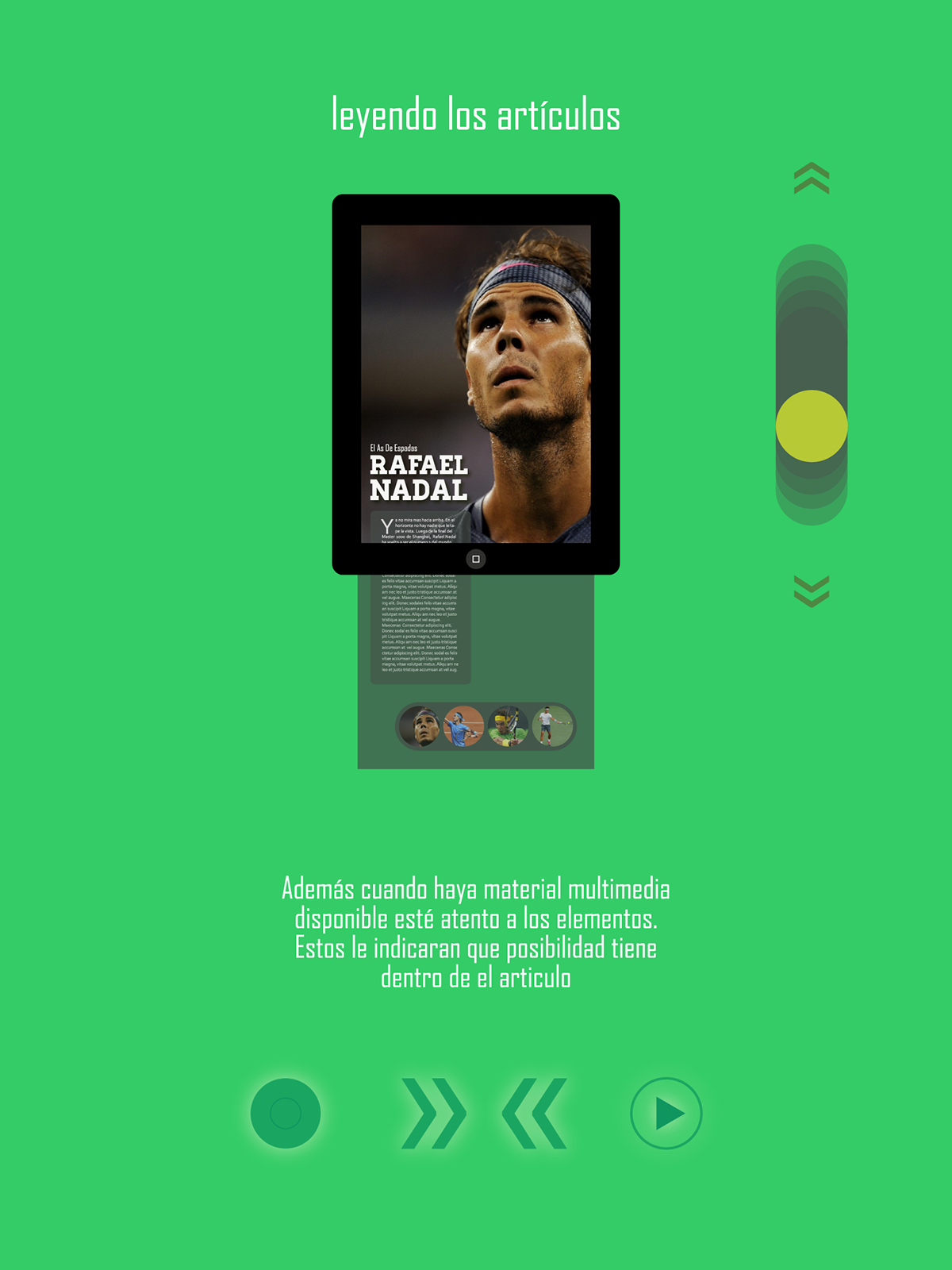 tennis sports magazine editorial iPad interactive tablets argentina