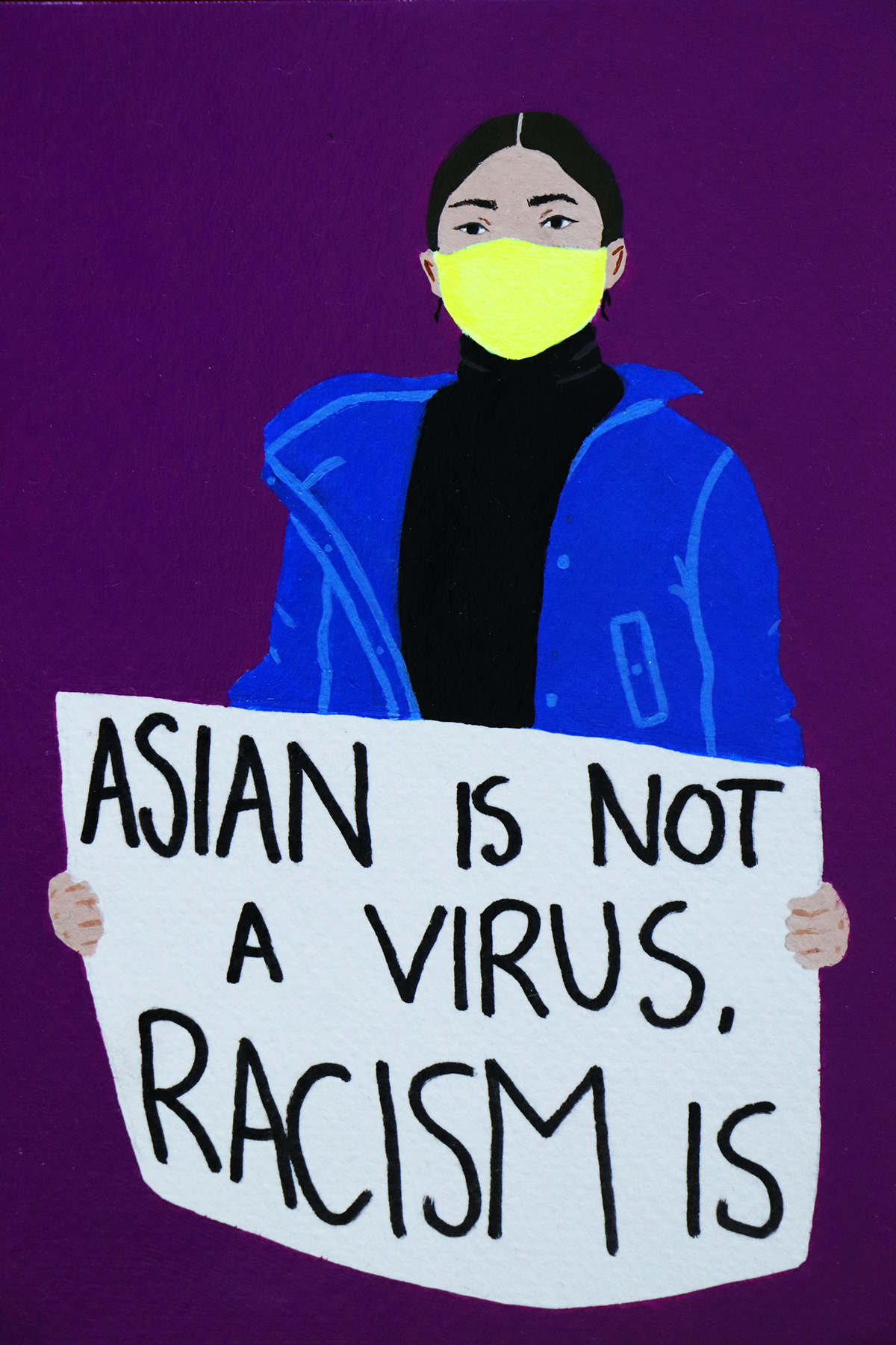 acrylic painting activist art art Face mask painting   protest stop asian hate