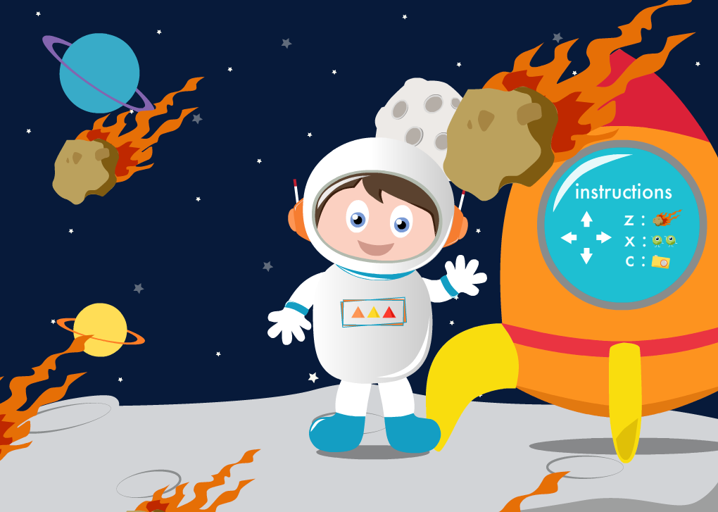 Graphic Designer Fun astronaut outerspace rocket motion interactivemedia interactive