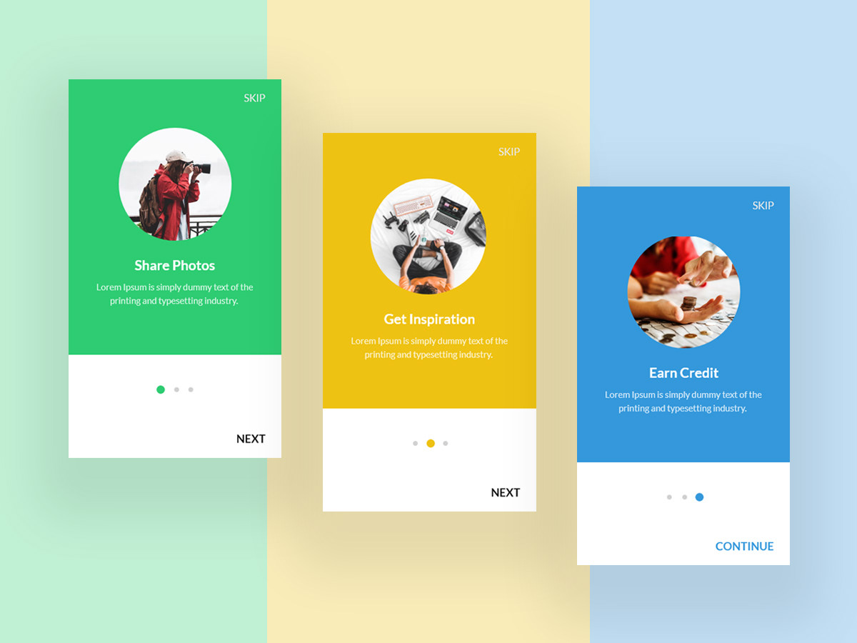 Onboarding UI ux android UpLabs screens design interaction