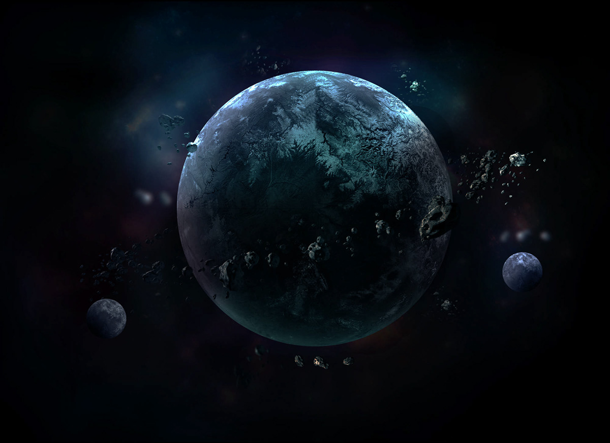 artwork destruction digital illustration galaxy photoshop planet Planets sci-fi universe