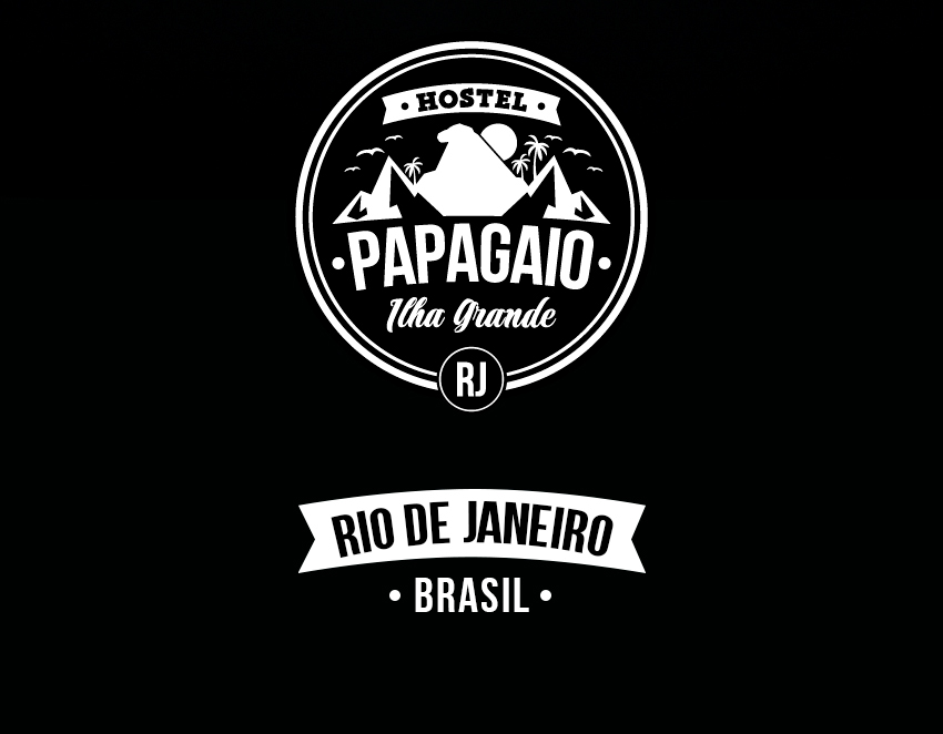 hostel branding  visual identity graphic design  Rio de Janeiro papagaio big island