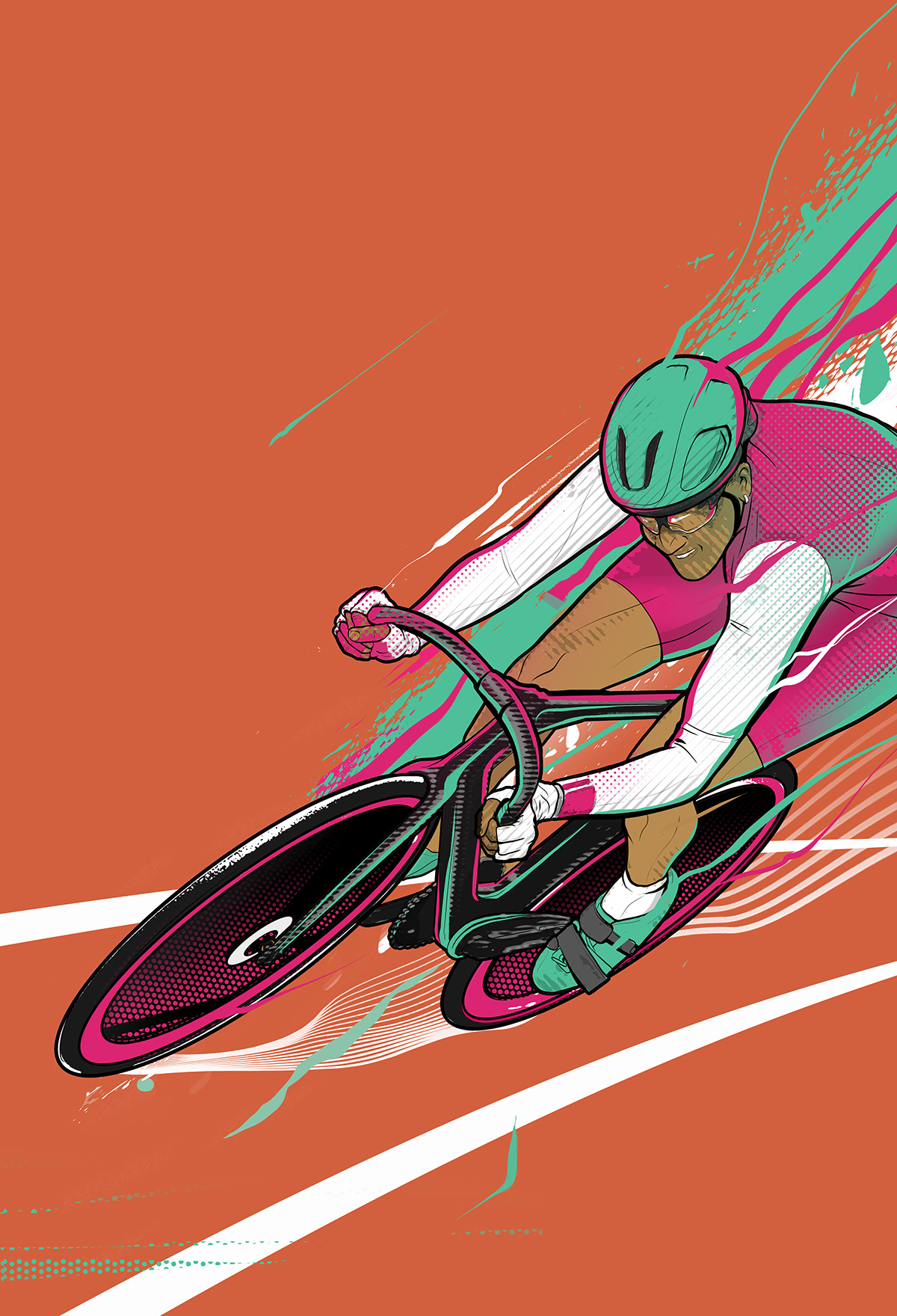 Davi Augusto Olympics sports athletes portraits bycicle speed vector Olympic Games Paris