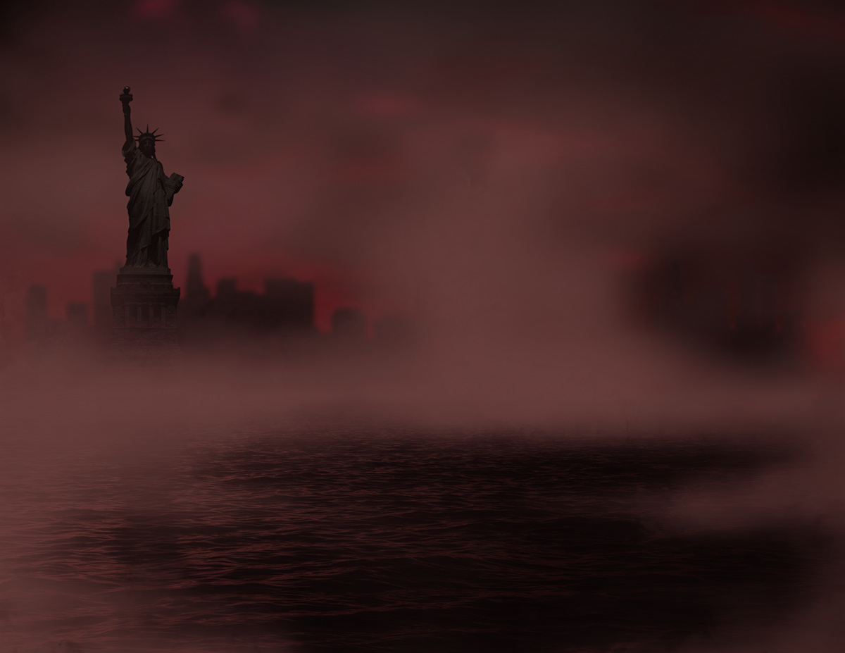 foggy New York Photo Manipulation  red