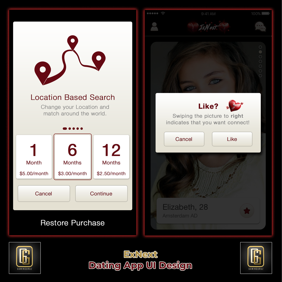dating app ui design Figma Mobile app Love love design breakup relationship heart match making