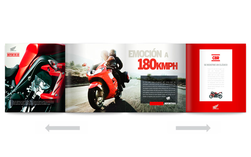 Honda  Motorcycles  promotional  brochure  folded  direct