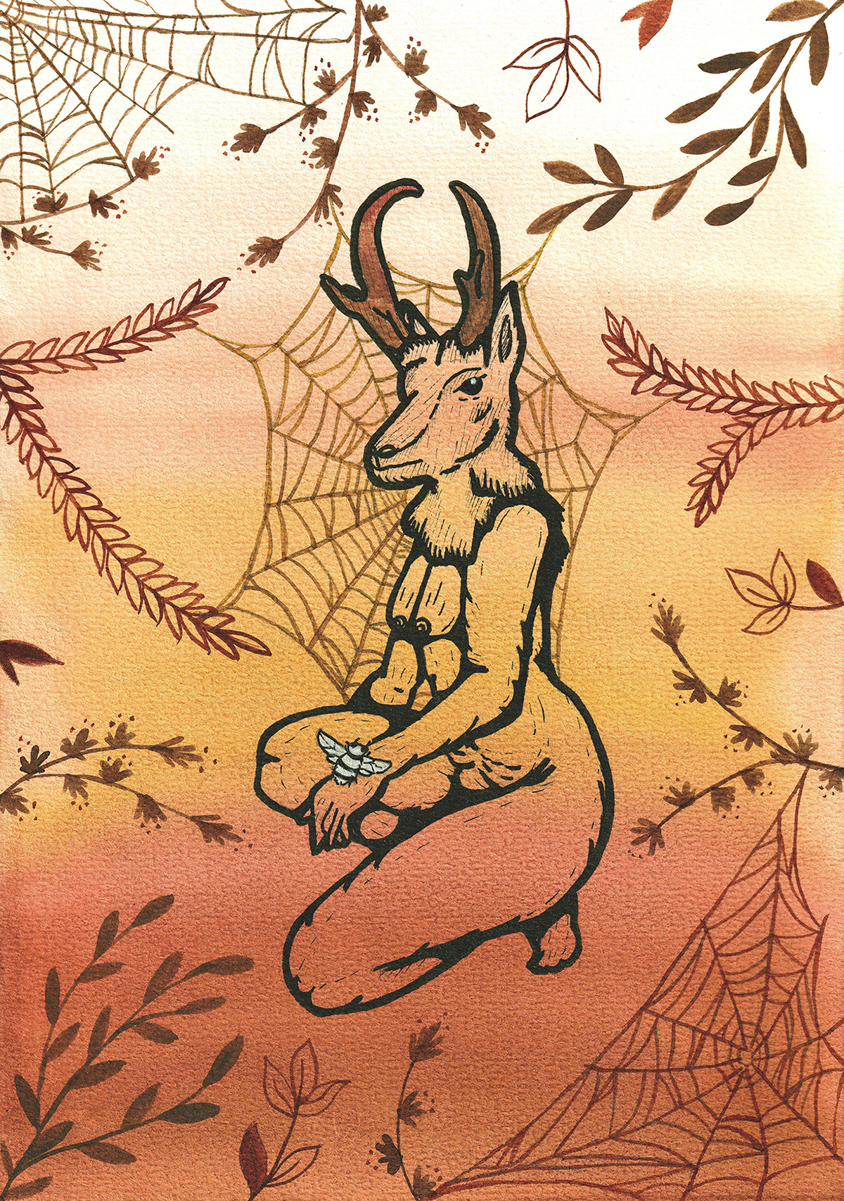 brown goddess ibrid illustratedbook pronghorn SPIDERNANA spiderweb Spiderwoman thecoloursofthegoddesses