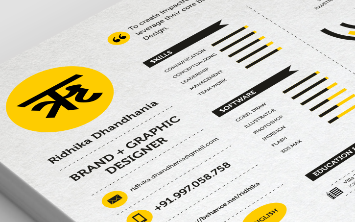 Resume  CV  Curriculum Viatae Freelance packaging graphics  branding  minimal print infographic