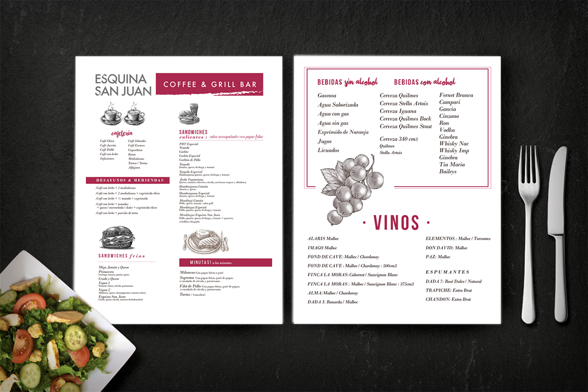 diseño restaurant rosario San Juan bar menu Logotipo Coffee grill bar