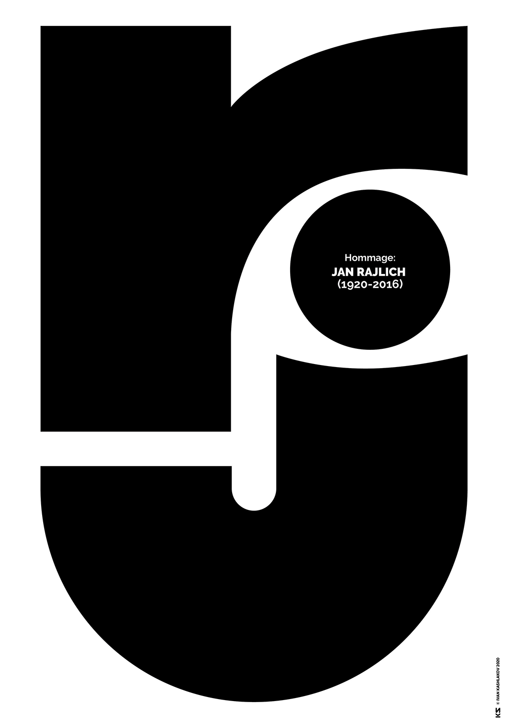 graphic design  jan rajlich poster 2020work award communicationarts hommage monogramsymbol type