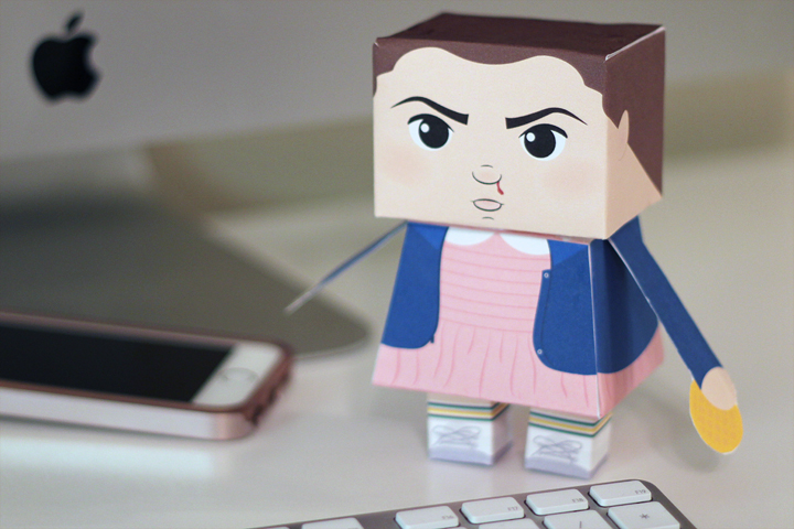 papercraft printable Stranger Things eleven toy paper toy