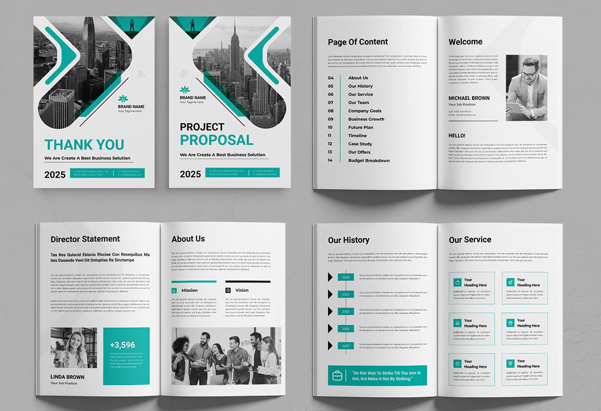 InDesign business Project Proposal project proposal template proposal design corporate company marketing  