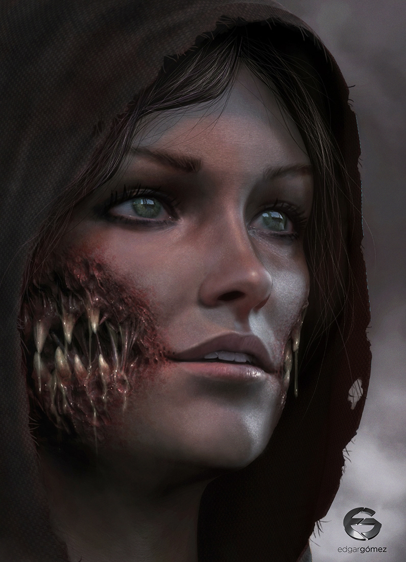 monster horror macabre woman beauty hope concept art Character design  Digital Art  digital painting