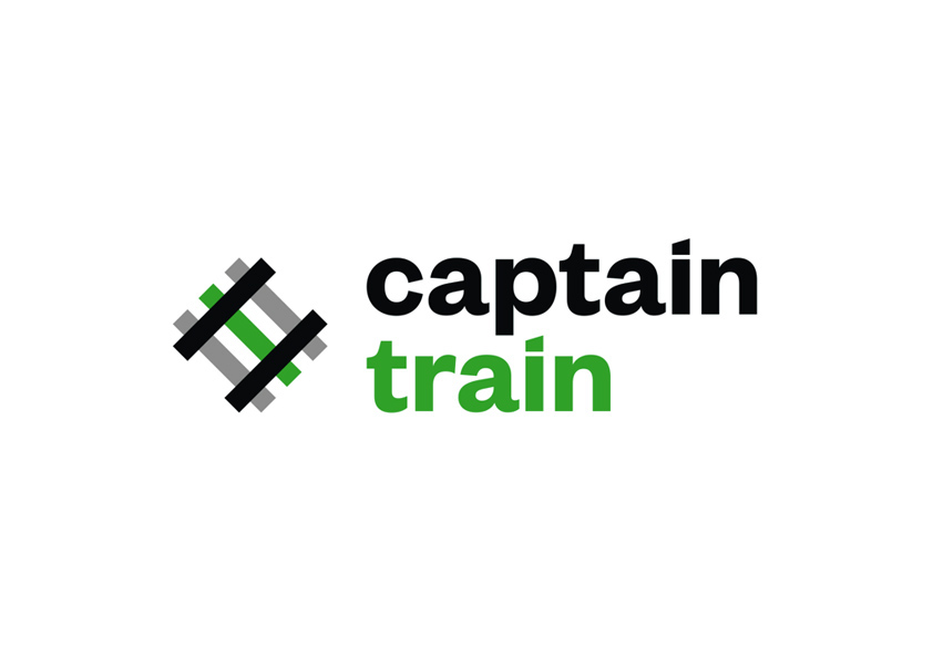 brand identity Captain Train Logo Design typography   color palette visual design railtag