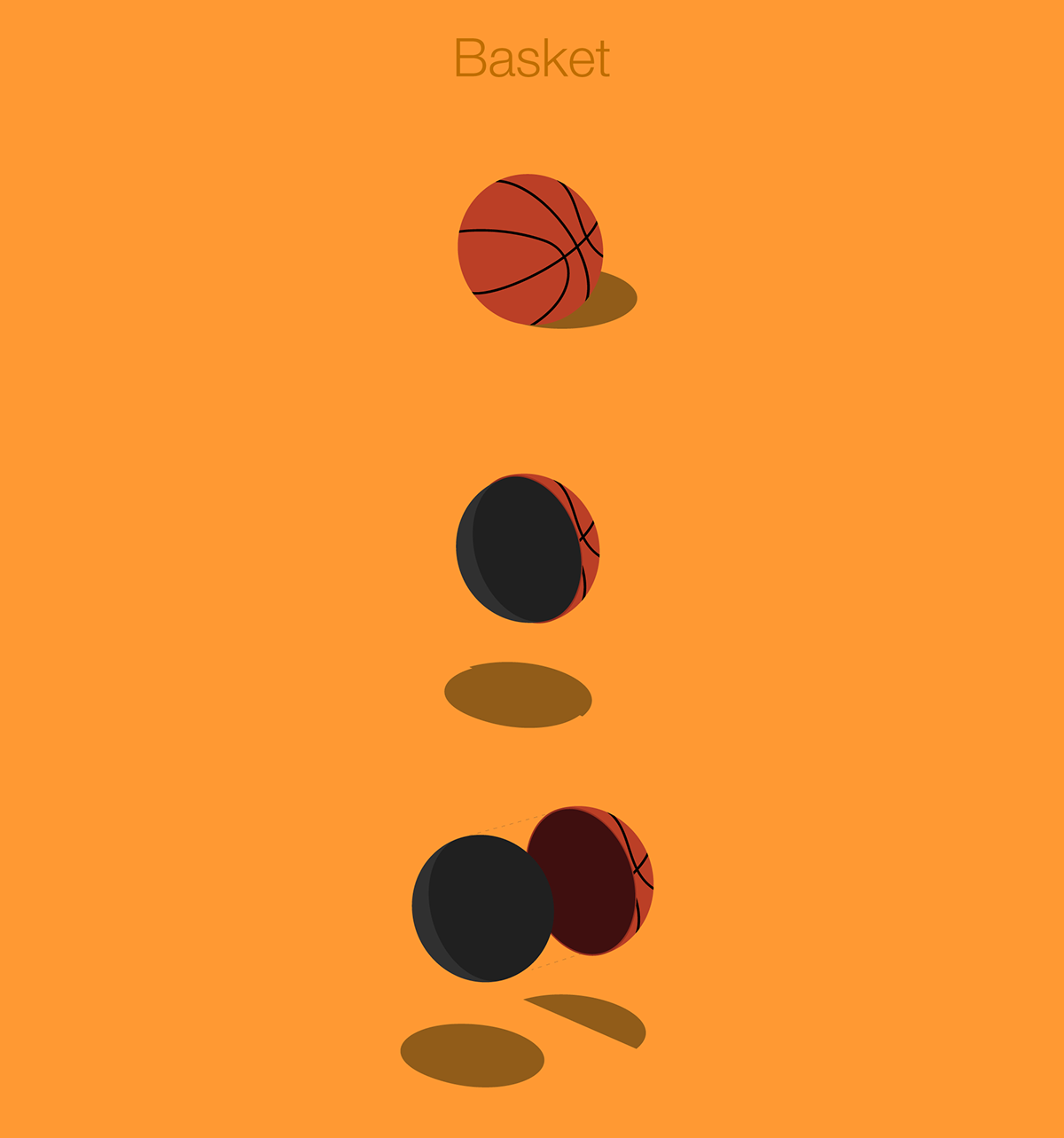 basket animate design sport exploded effect baseball golf soccer illustrate art After effect cut object