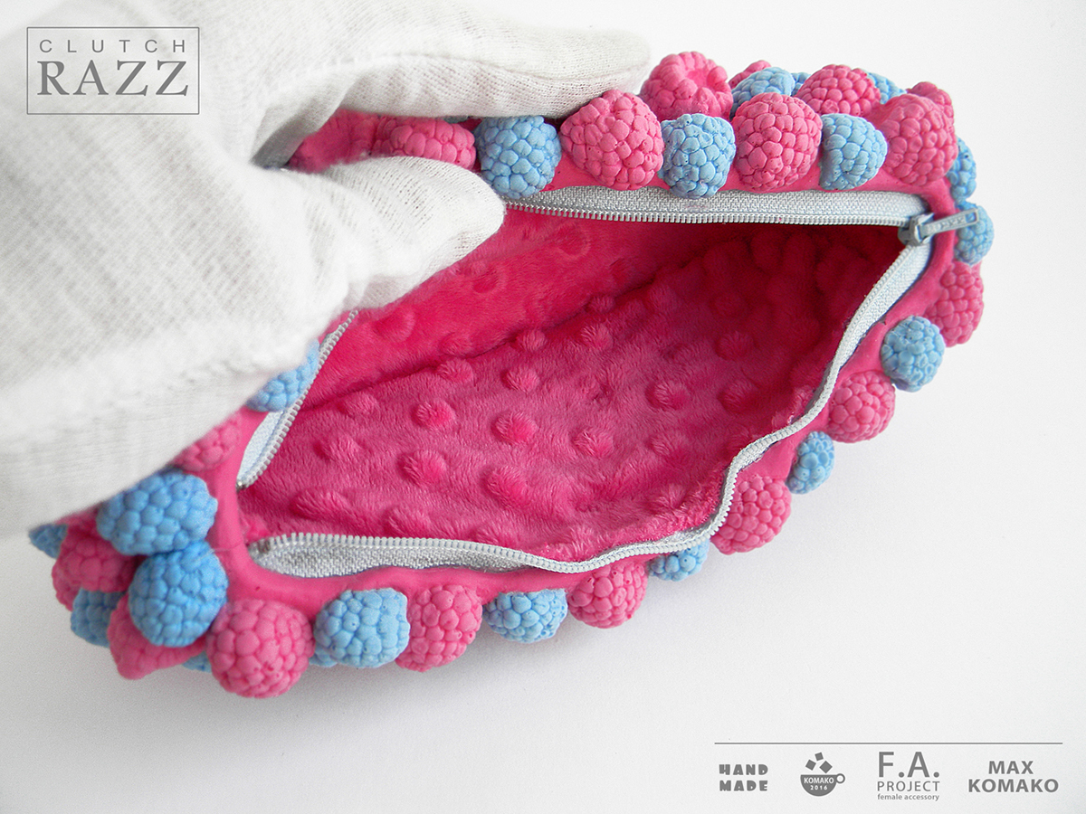 maxkomako Fashion  razz raspberry clutch foto handmade bag клатч малиновый